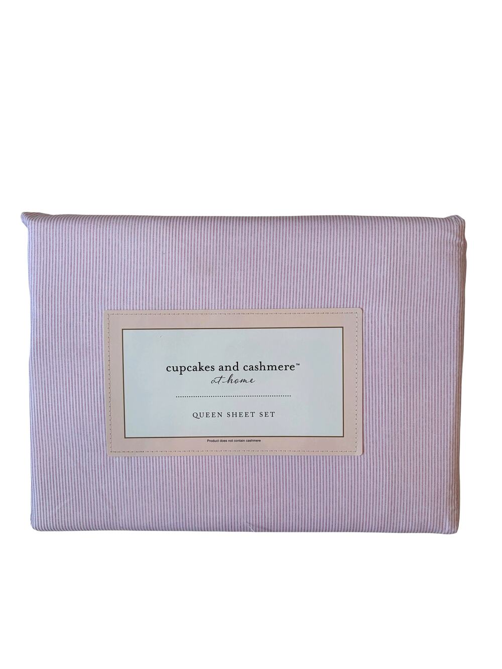 Cupcakes & Cashmere Pink Striped QUEEN Sheet Set Chic Bedding NEW